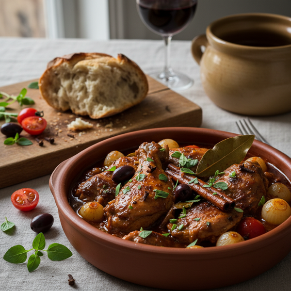 Savory Mediterranean Rabbit Stifado recipe