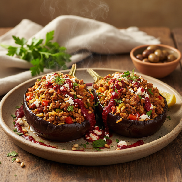 Savory Mediterranean Stuffed Eggplant recipe