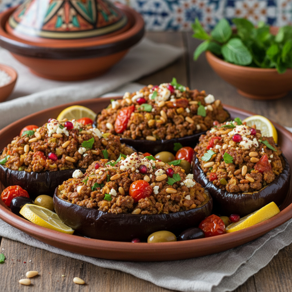 Savory Mediterranean Veal-Stuffed Eggplants recipe