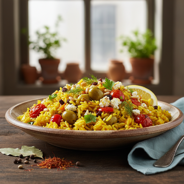 Savory Mediterranean Yellow Rice recipe