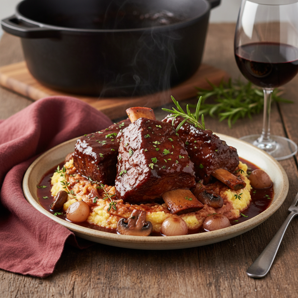 Savory Merlot-Braised Beef Short Ribs recipe
