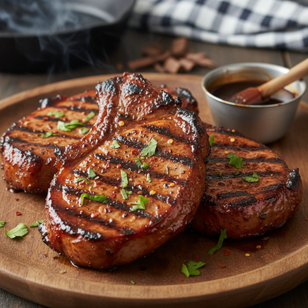 Savory Mesquite BBQ Glazed Pork Chops recipe