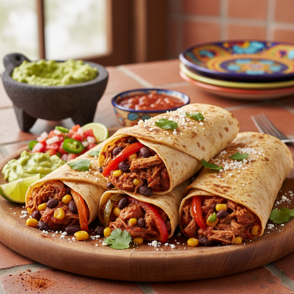 Savory Mexicali Pork Burritos recipe