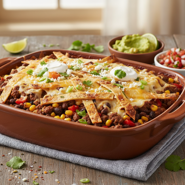 Savory Mexican Beef Casserole recipe