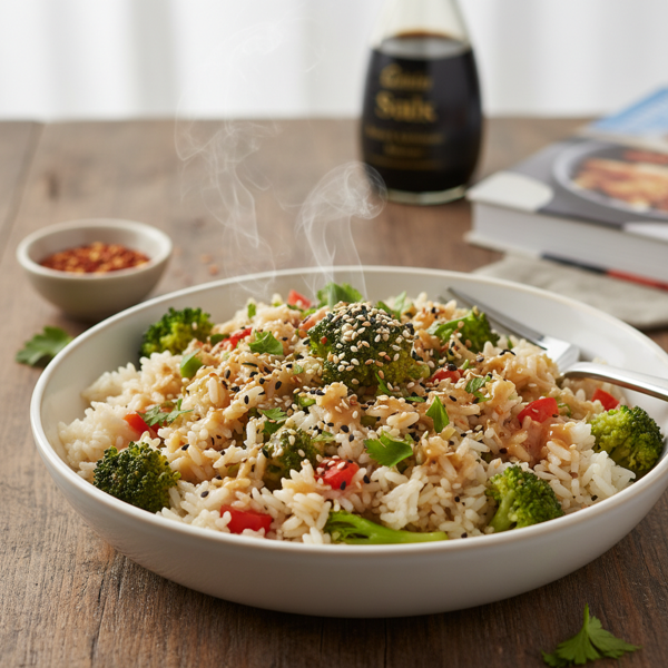 Savory Microwave Broccoli and Rice Delight recipe