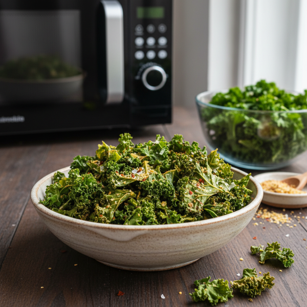 Savory Microwave Kale Crisps recipe