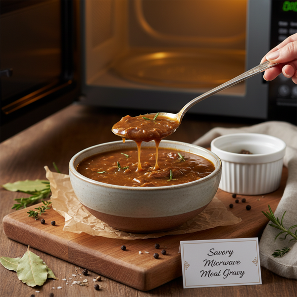 Savory Microwave Meat Gravy recipe