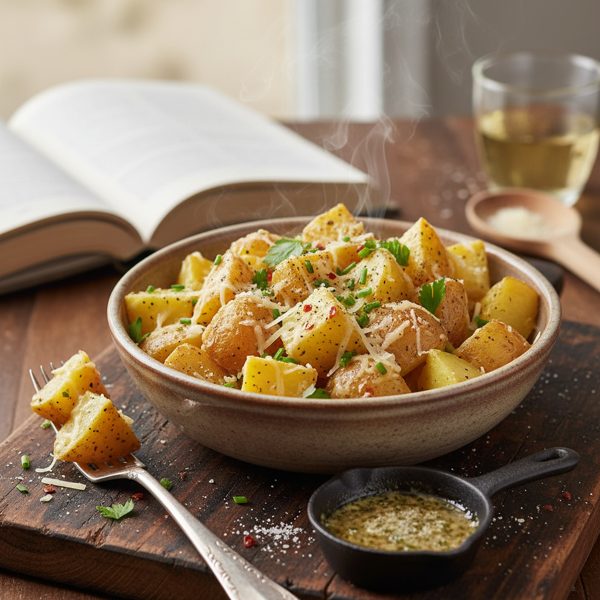 Savory Microwave Parmesan Potatoes recipe