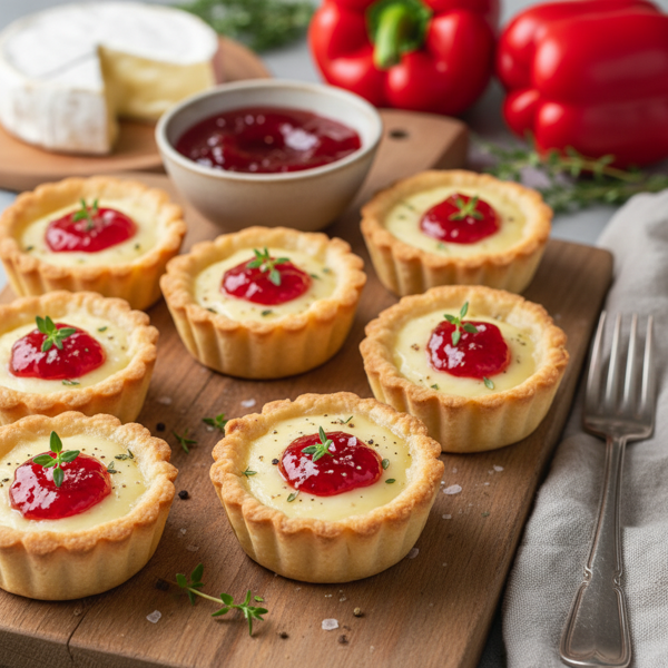 Savory Mini Brie and Red Pepper Jelly Tartlets recipe