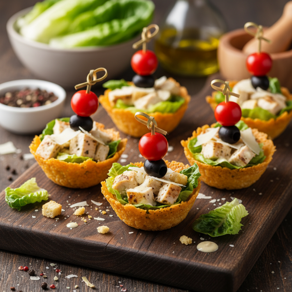 Savory Mini Chicken Caesar Salad Bites recipe