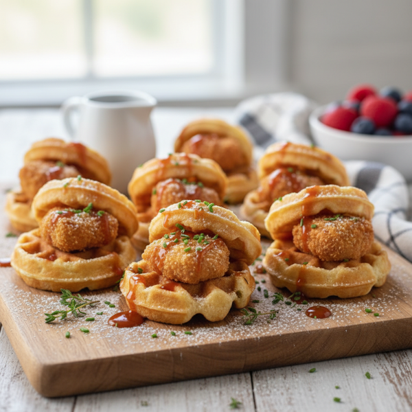 Savory Mini Chicken & Waffle Bites recipe