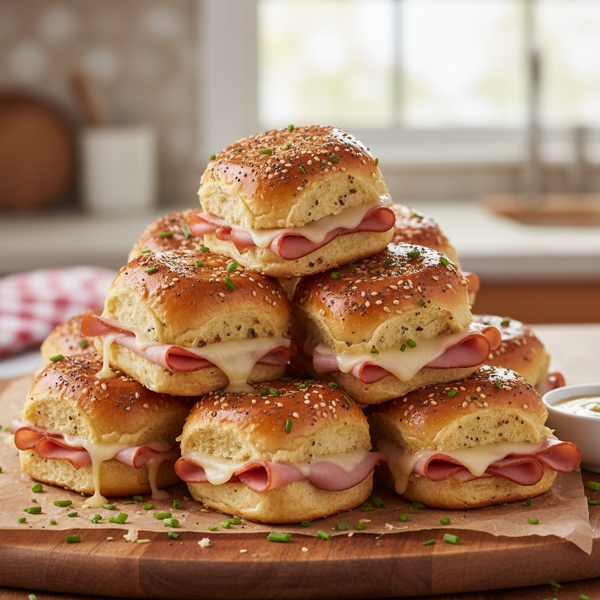 Savory Mini Ham & Swiss Sliders recipe