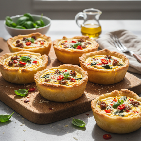 Savory Mini Italian Sausage Quiches recipe