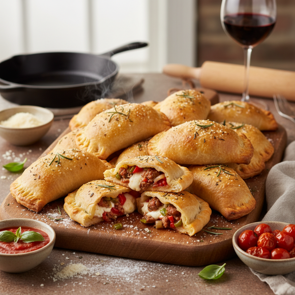 Savory Mini Sausage Calzones recipe