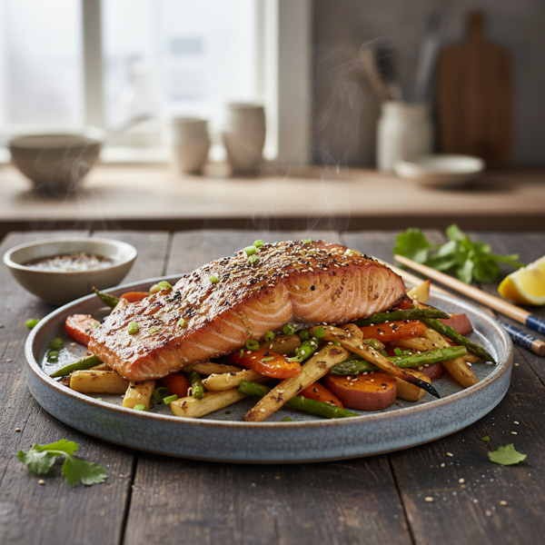 Savory Miso-Glazed Oven Roasted Salmon recipe