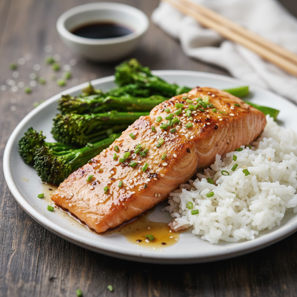 Savory Miso-Glazed Salmon with Chive Garnish recipe
