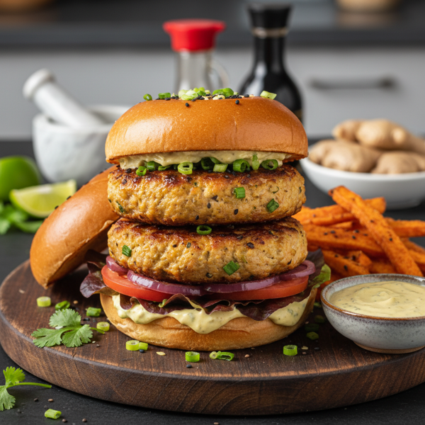 Savory Miso Ginger Turkey Burgers recipe