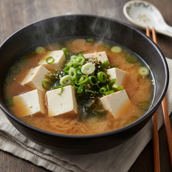 Savory Miso Soup with Tofu and Green Onions recipe
