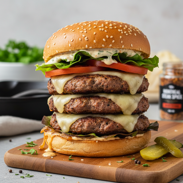 Savory Montreal-Style Turkey Burgers recipe