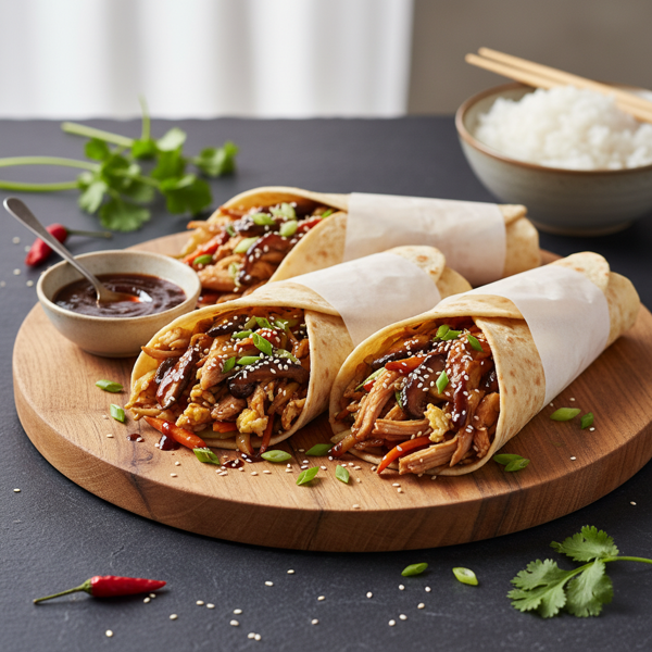 Savory Moo Shu Chicken Tortilla Wraps recipe