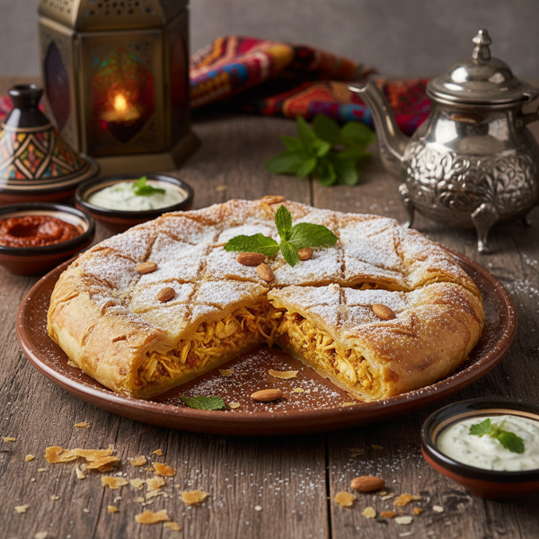 Savory Moroccan Bisteeya: Chicken & Almond Pie recipe