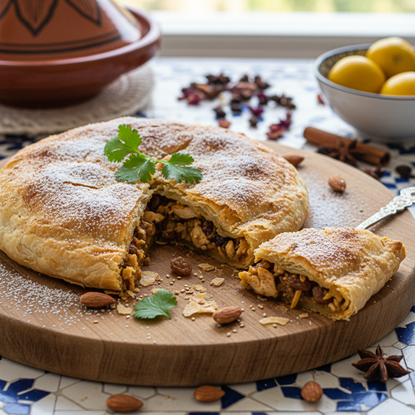 Savory Moroccan Chicken Phyllo Pie recipe