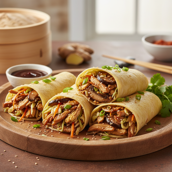 Savory Mou Shu Chicken Wraps recipe