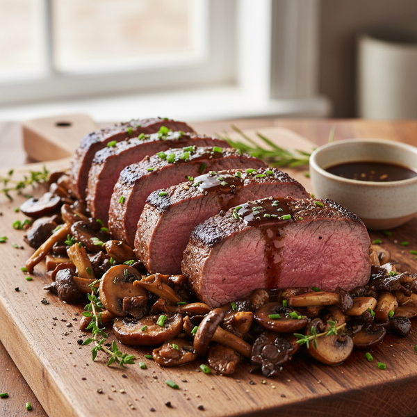 Savory Mushroom-Infused Beef Tenderloin recipe