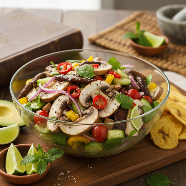 Savory Mushroom Ceviche with Fresh Vegetables recipe