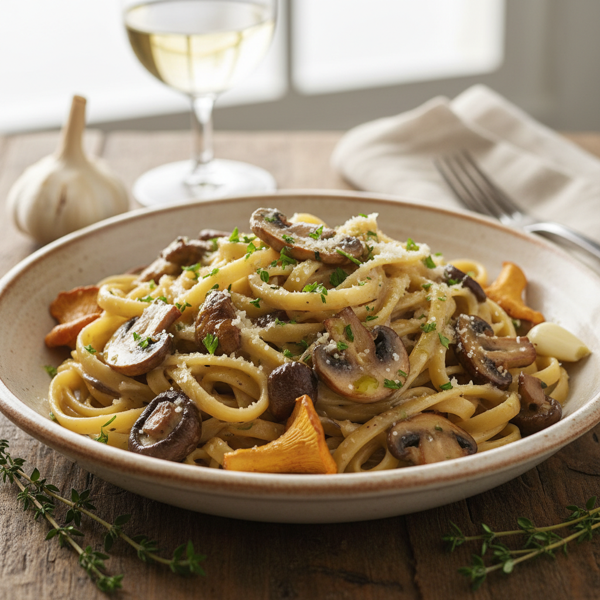 Savory Mushroom Cream Pasta Delight recipe