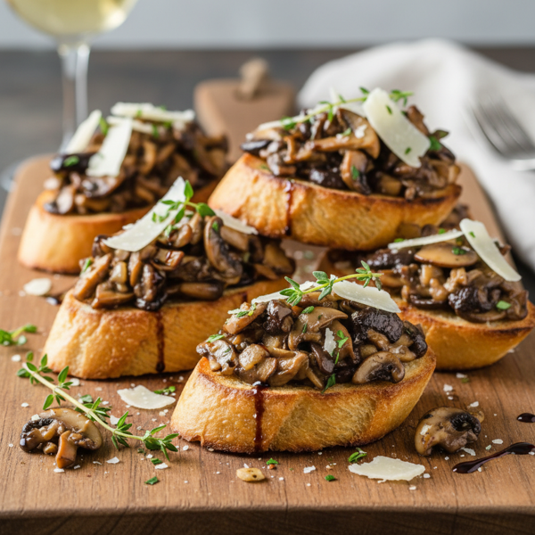 Savory Mushroom Crostinis recipe