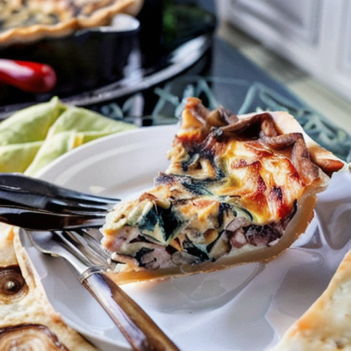 Savory Mushroom, Onion, and Bacon Gruyere Quiche recipe