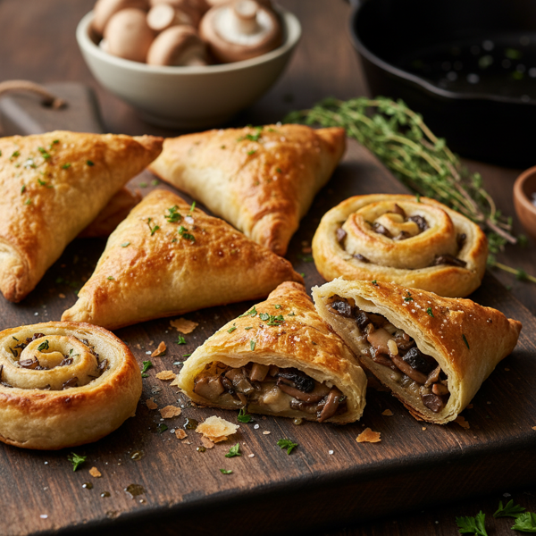 Savory Mushroom Phyllo Pastries recipe
