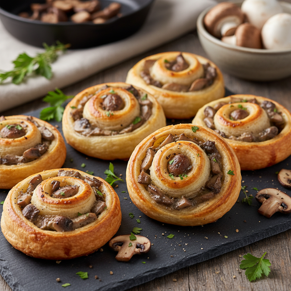 Savory Mushroom Puff Pastries recipe