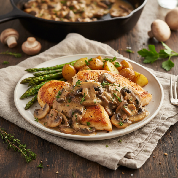 Savory Mushroom Sauce Chicken Breasts recipe