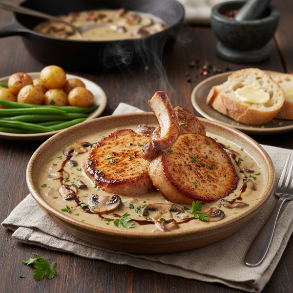 Savory Mushroom Soup Pork Chops recipe