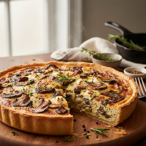 Savory Mushroom & Cheese Harmony Quiche recipe