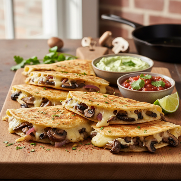 Savory Mushroom & Cheese Quesadillas recipe
