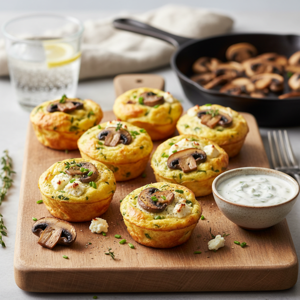 Savory Mushroom & Feta Egg White Bites recipe