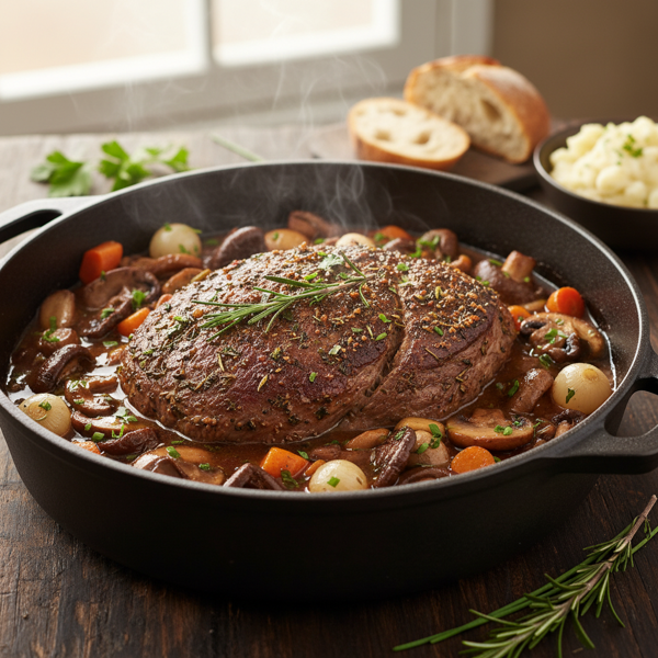 Savory Mushroom & Herb Pot Roast recipe