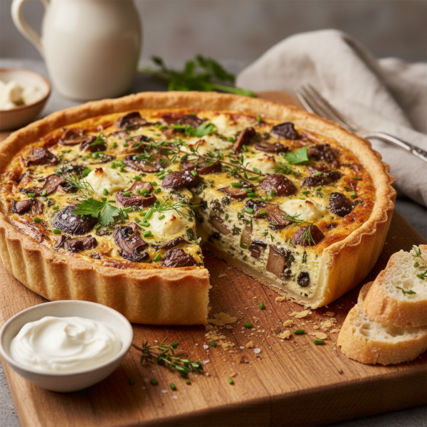 Savory Mushroom & Herb Quiche recipe