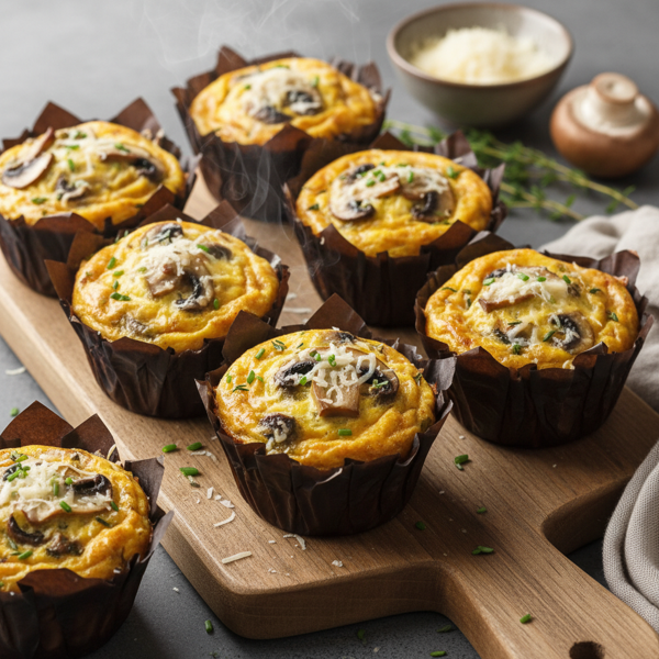 Savory Mushroom & Parmesan Egg Muffins recipe