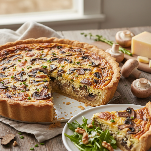 Savory Mushroom and Cheese Bisquick Quiche recipe
