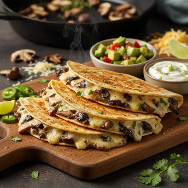 Savory Mushroom and Cheese Quesadillas recipe
