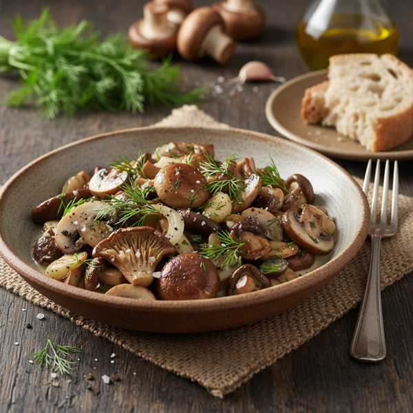 Savory Mushroom and Dill Medley recipe