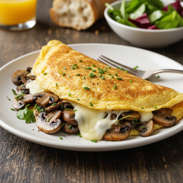 Savory Mushroom and Gruyere Cheese Omelet Delight recipe