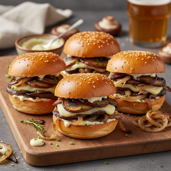 Savory Mushroom and Onion Sliders recipe