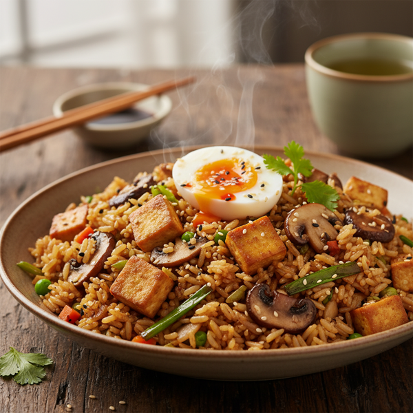 Savory Mushroom and Tofu Fried Rice recipe