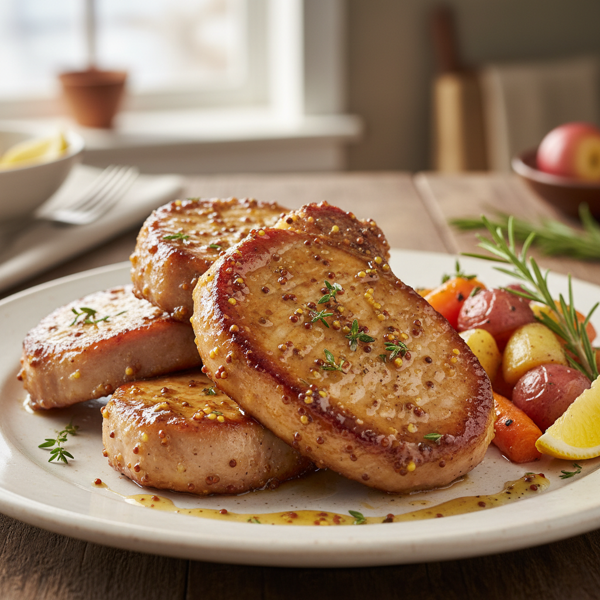 Savory Mustard-Glazed Loin Chops recipe