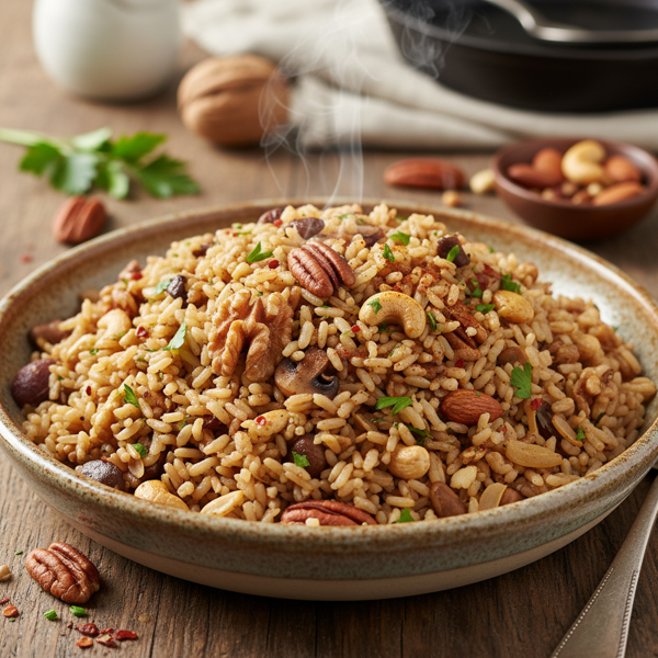 Savory Nutty Brown Rice Pilaf recipe
